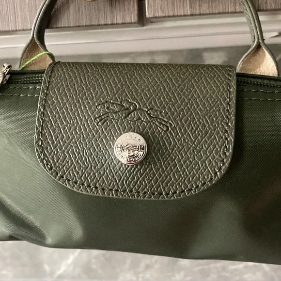Longchamp Le Pliage Canvas Mini Handbag-Dark Green - Picture 2 of 10